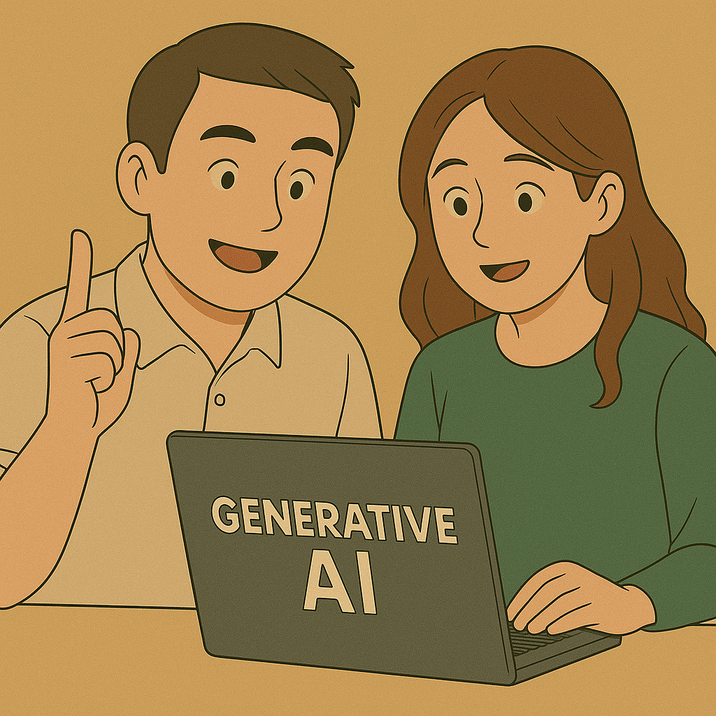 生成AIをパソコンで体験する様子